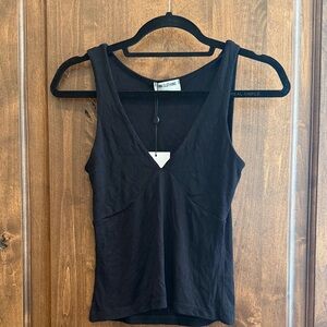 Simple Black V-Neck Tank Top